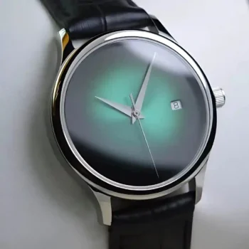 TOPHILL Minimalist Mechanical Watch green dial front view