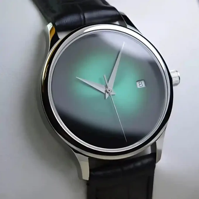 TOPHILL Minimalist Mechanical Watch green dial front view