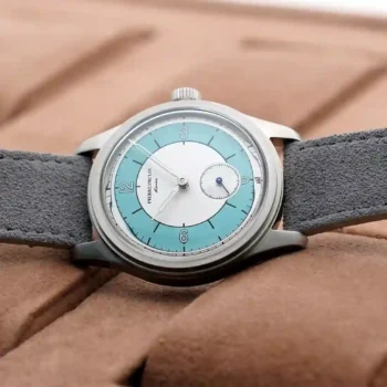 Wrist shot of Pierre Paulin vintage mechanical watch in casual wear