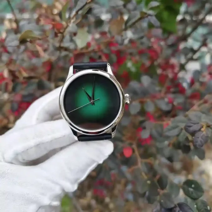 TOPHILL automatic wristwatch on genuine leather strap
