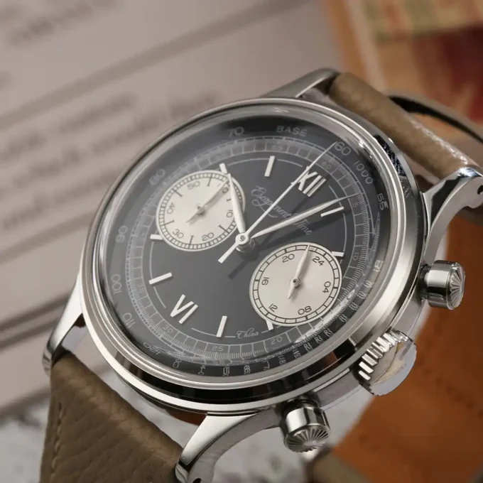 Escapement Time VK64 Chronograph Watch in paper box packaging
