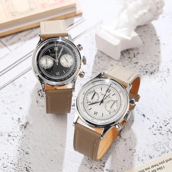 Escapement Time VK64 Chronograph Watch showing VK64 movement in operation