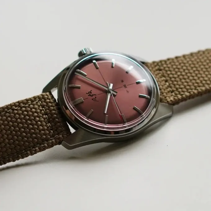 Back case and strap of Merkur Cross Line Dial Mechanical Watch