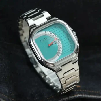 CILOA Retro Square Quartz Watch with stainless steel strap for men