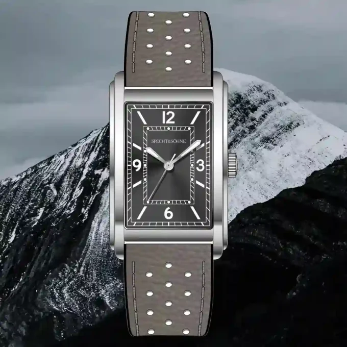 28mm square quartz watch men gray dial