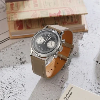 Side view of VK64 Chronograph Watch showing slim profile