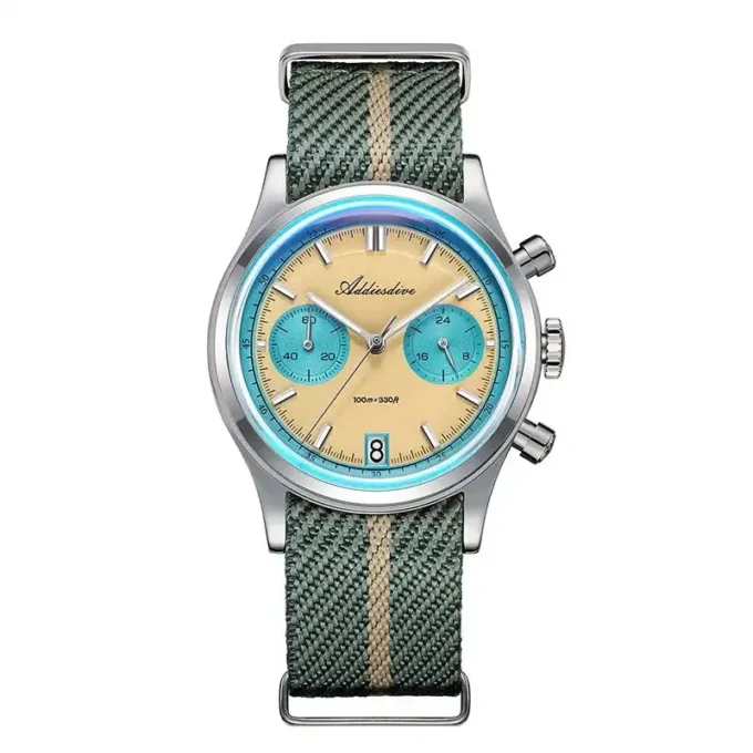 ADDIESDIVE VK64 Chronograph Watch front view on wrist